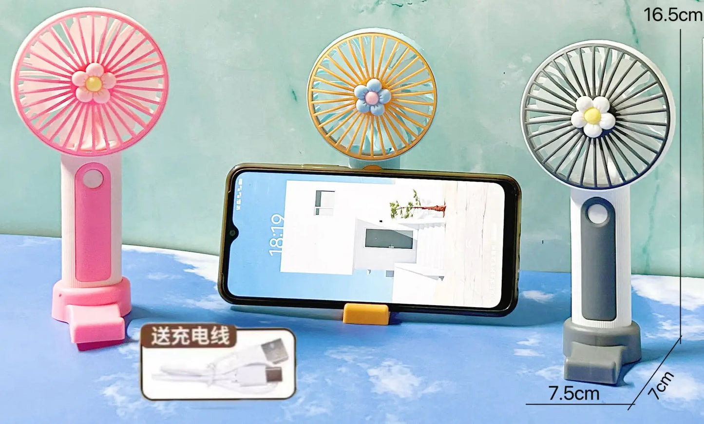 MINI HANDHELD FAN + TURBO MODE, Standble Fan / MADE IN CHINA