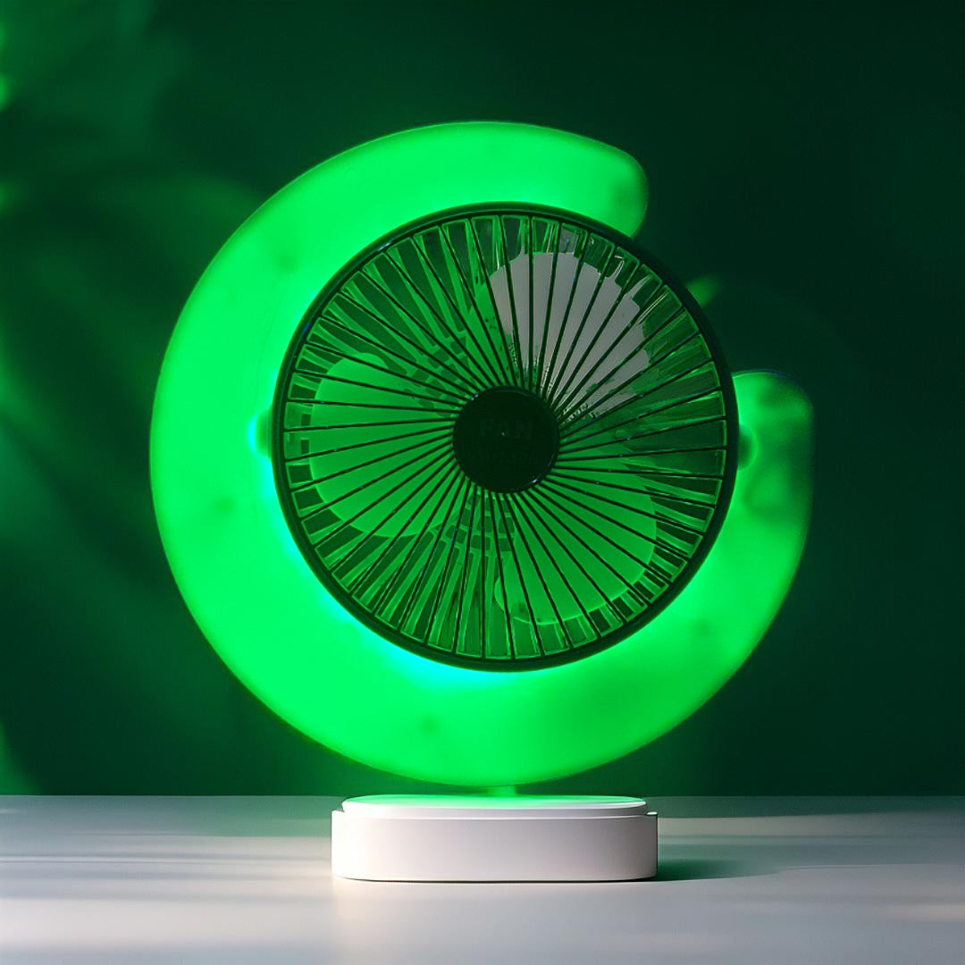 Colorful RGB, Desktop Fan, Fan Portable, COOL WIND, FAST TURBO FAN