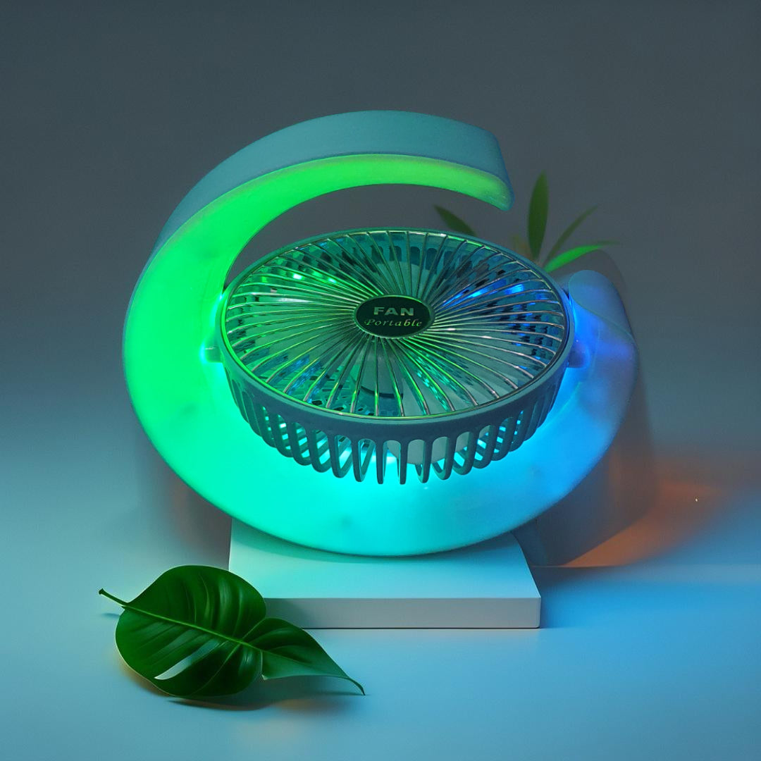 Colorful RGB, Desktop Fan, Fan Portable, COOL WIND, FAST TURBO FAN