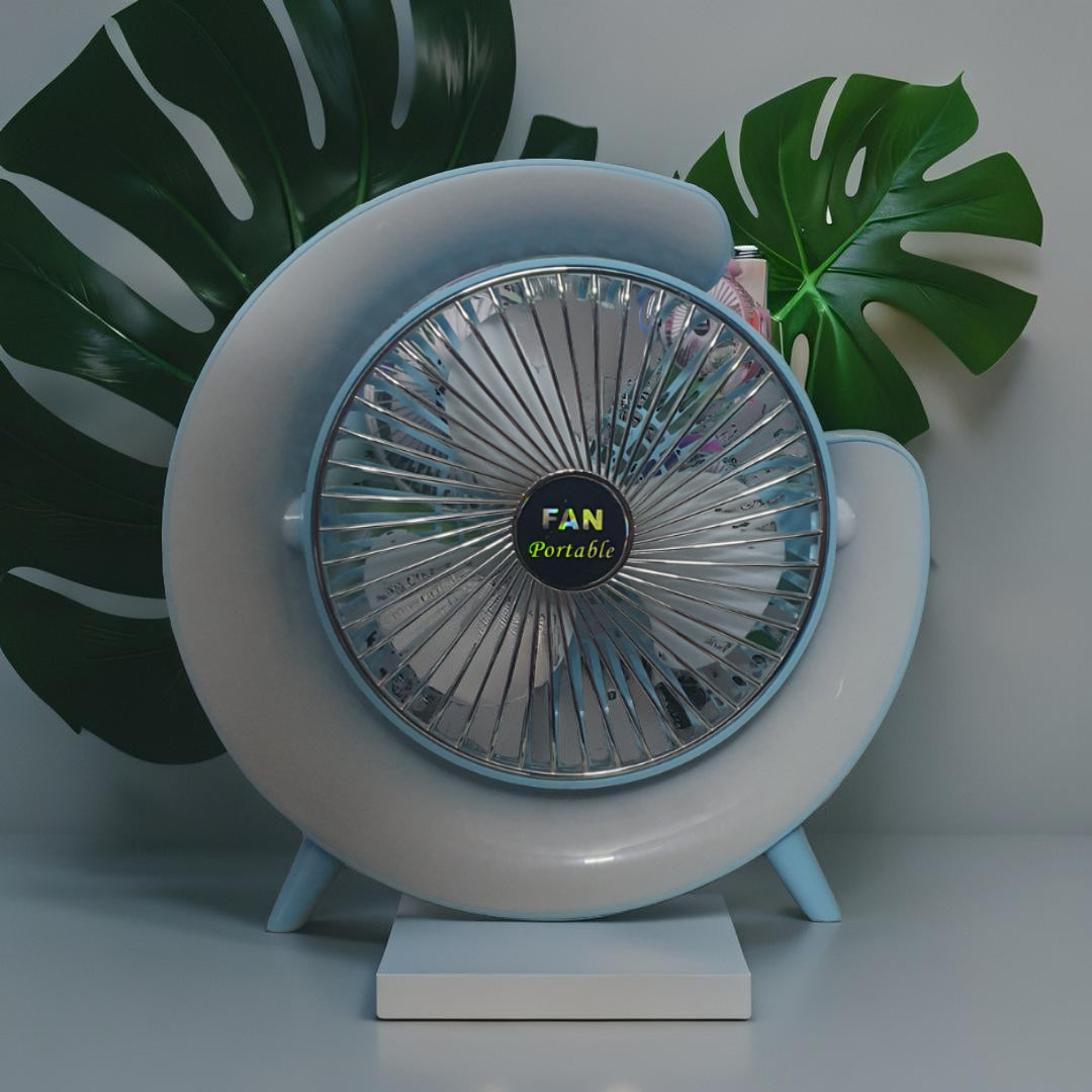 Colorful RGB, Desktop Fan, Fan Portable, COOL WIND, FAST TURBO FAN